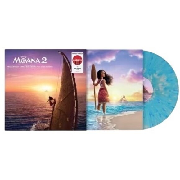 Disney Moana 2 Movie Soundtrack Collectors Exclusive Blue Splatter Vinyl LP NEW! - Picture 8 of 9